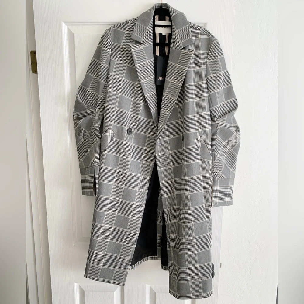 NWT J.ing plaid belted women’s trench coat - Picture 2 of 16